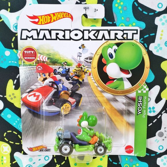 Hot Wheels Character Cars MarioKart Super Mario Yoshi Pipe Frame 1:64 NOC - Picture 1 of 5